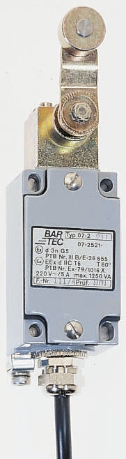 Bartec Plunger Limit Switch, 1 NO/1 NC, IP66, Plastic Housing, 400V ac, 2A