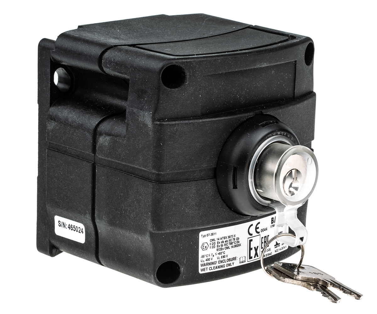 Bartec Momentary Control Station Switch - 2 NO, Thermoplastic, 1 Cutouts, Black, IP66, IP67