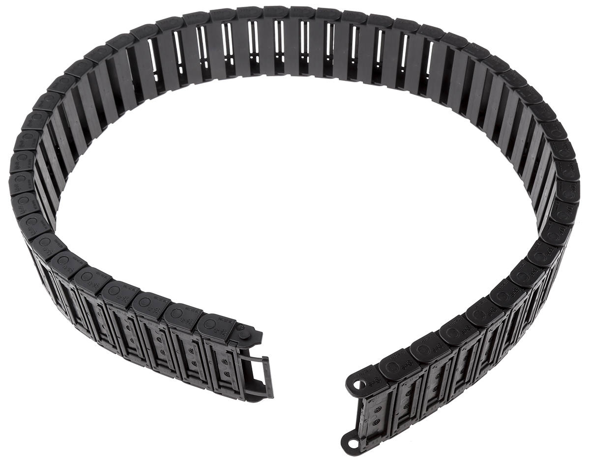 Igus e-chain Black, W57mm x D15 mm, L1 m, 38 mm Min. Bend Radius, Igumid G