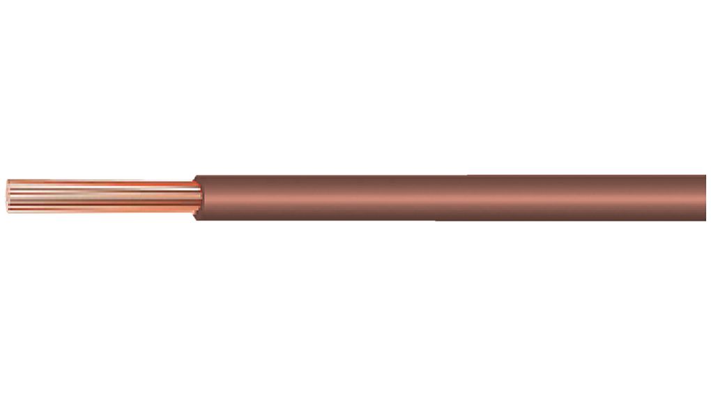 Kabeltronik YV Series Brown 0.79 mm² Equipment Wire, 18 AWG, 100 m, Polyvinyl Chloride, 070110002