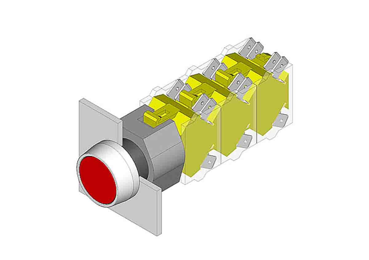 EAO 04 Series Black Momentary Push Button Head, 22.5 mm Cutout, IP65