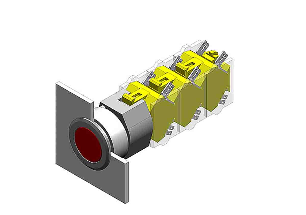 EAO 04 Series Yellow Momentary Push Button Head, 30.5 mm Cutout, IP65