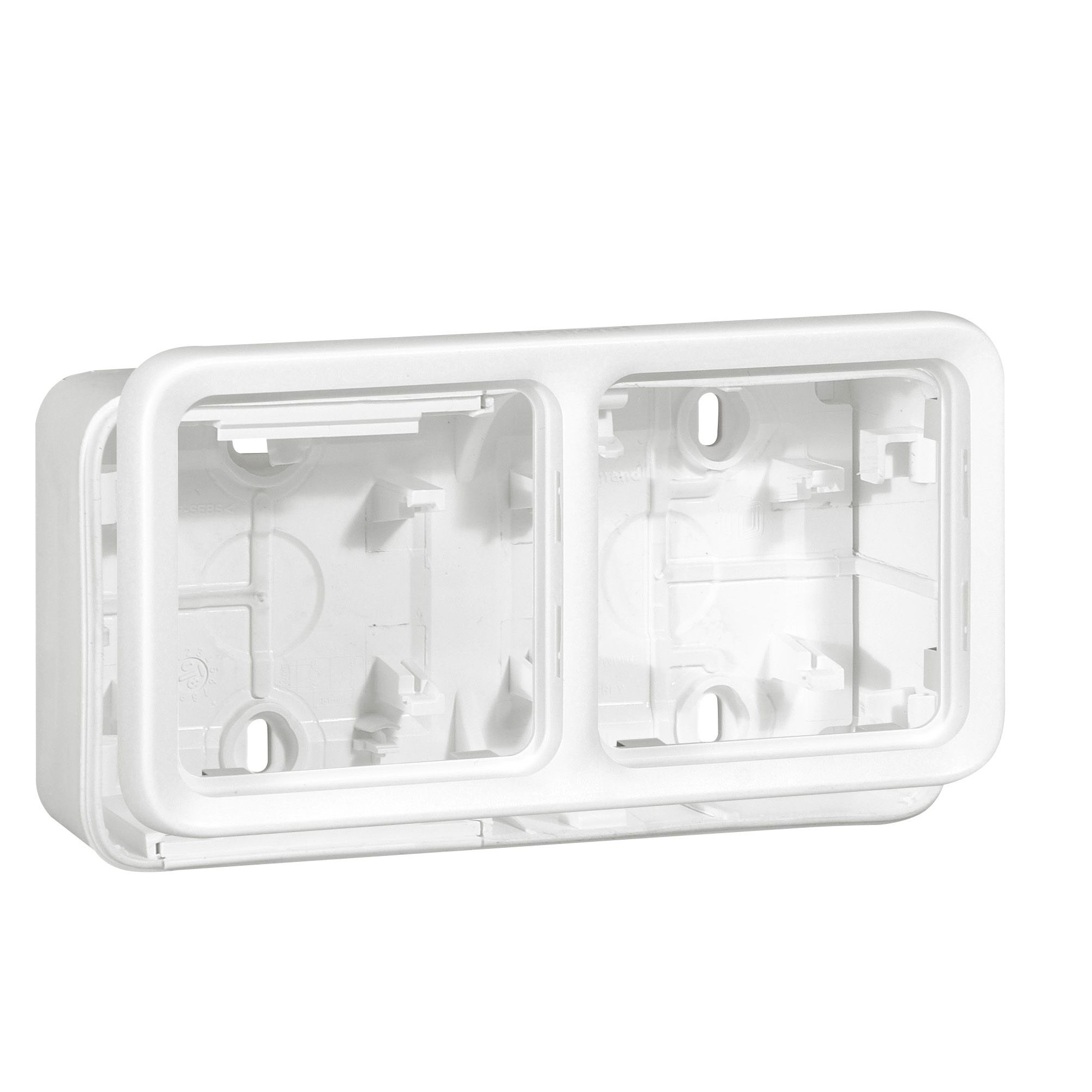 Legrand Black Black Thermoplastic Back Box, IP55, Surface Mount, 2 Gangs