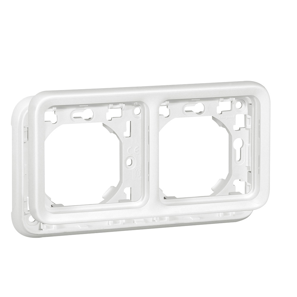 Legrand White White Thermoplastic Back Box, IP55, Surface Mount, 2 Gangs