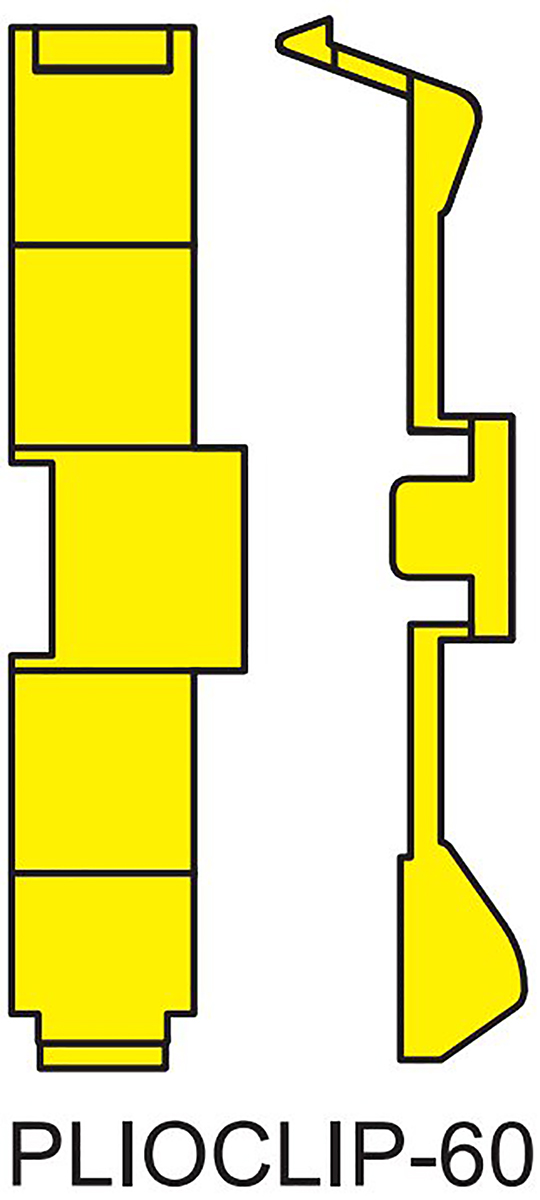 JLP PLIO®-CLIP Clip-On Cable Marker, Pre-printed "A to M, Plain, Earth, Live", 6 mm Cable Yellow, 3.6 mm Cable,