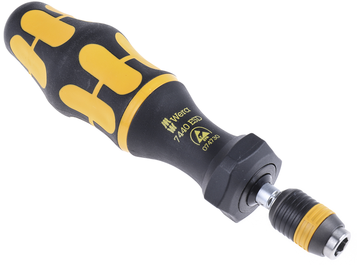074730 Wera Adjustable Torque Screwdriver, 0.3 To 1.2 Nm, 1/4 in Drive ESD Safe, ±6 % Accuracy, RSCAL