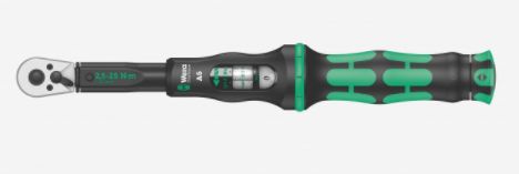 075604 Wera Click-Torque A 5 Click Torque Wrench, 2.5 To 25 Nm, 1/4 in Drive, Square Drive, 290mm Overall, RSCAL