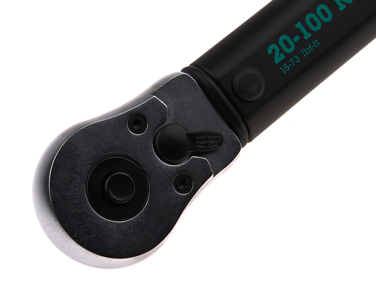 075611 Wera Click-Torque B 2 Click Torque Wrench, 20 To 100 Nm, 3/8 in Drive, Square Drive, 405mm Overall, RSCAL
