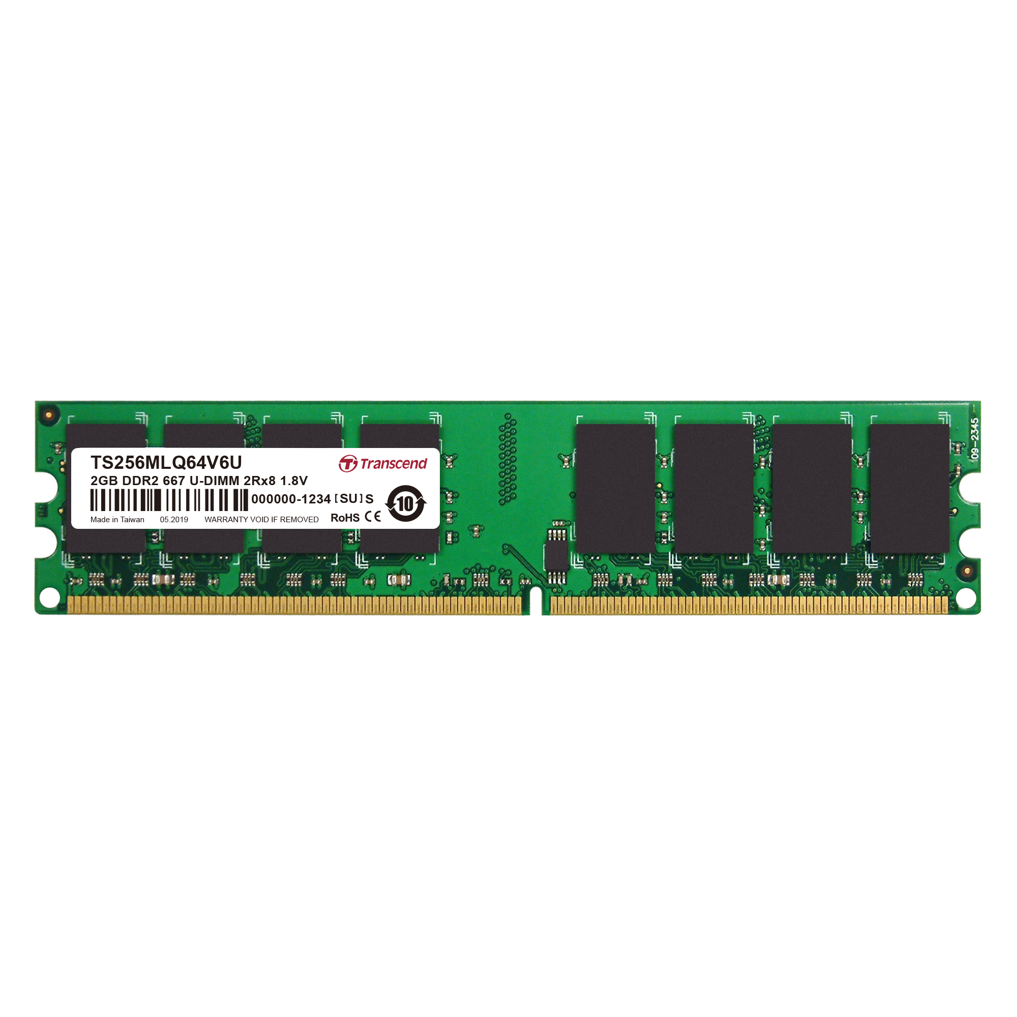 Transcend 2 GB DDR2 Desktop, Laptop RAM, 667Mbit/s, UDIMM, 1.8V