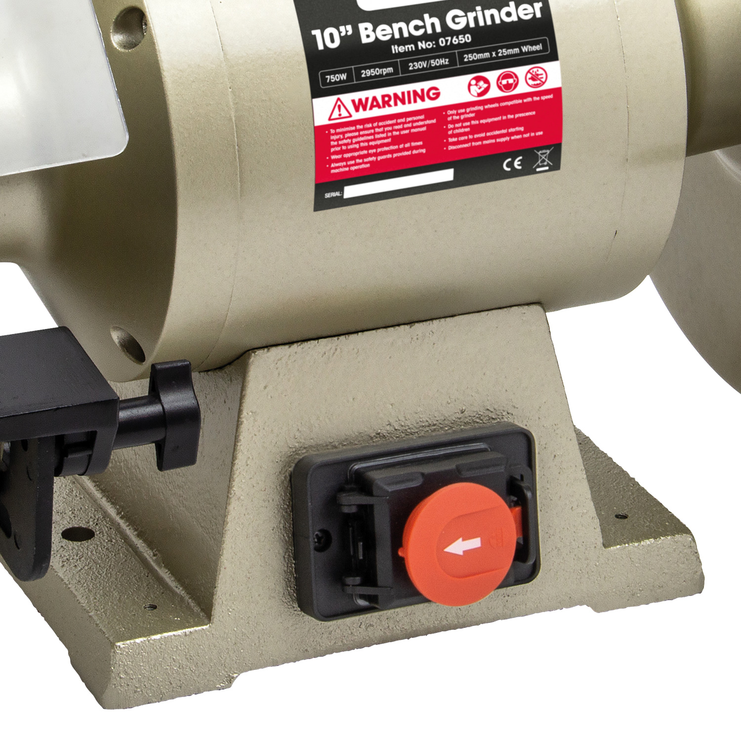 07650 SIP Bench Grinder 250 mm, 230V ac 20 mm Wheel Bore