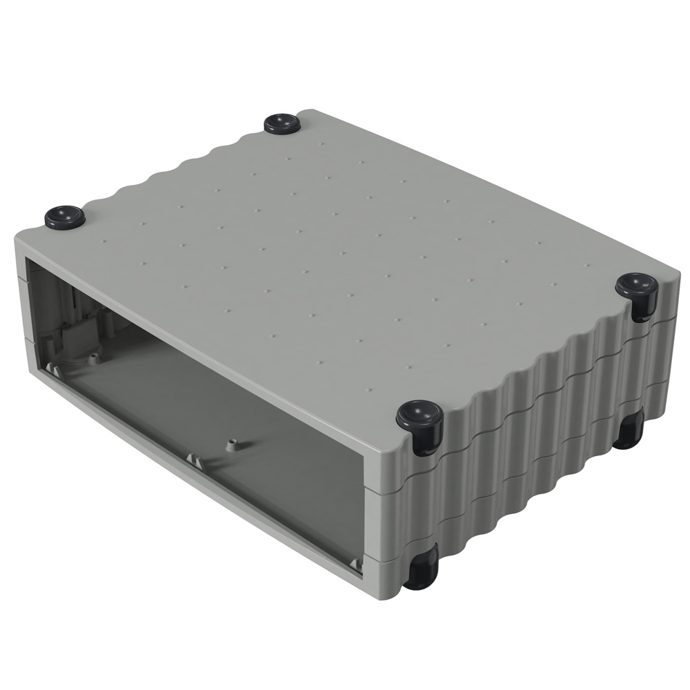 Rose Wavetronic Series Black, Grey Aluminium Desktop Enclosure, 268 mm 101 mm, 324 mm