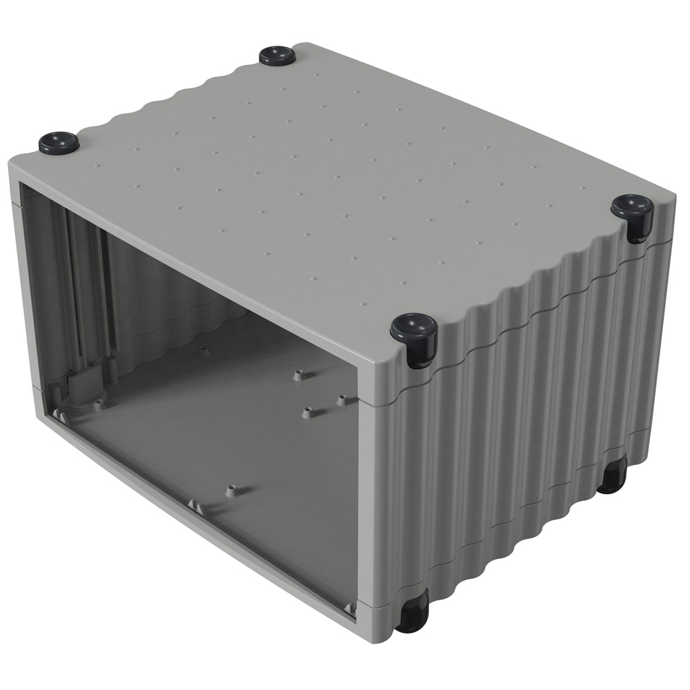 Rose Wavetronic Series Grey, Black Aluminium Desktop Enclosure, 268 mm 193.5 mm, 324 mm