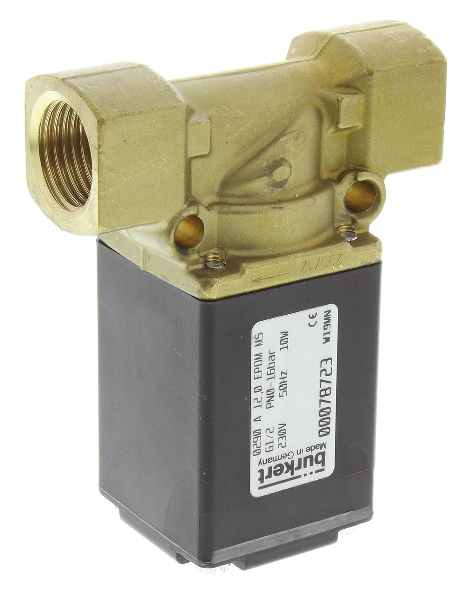 Burkert Solenoid Valve 078723, 2 Port, NC, 230V ac