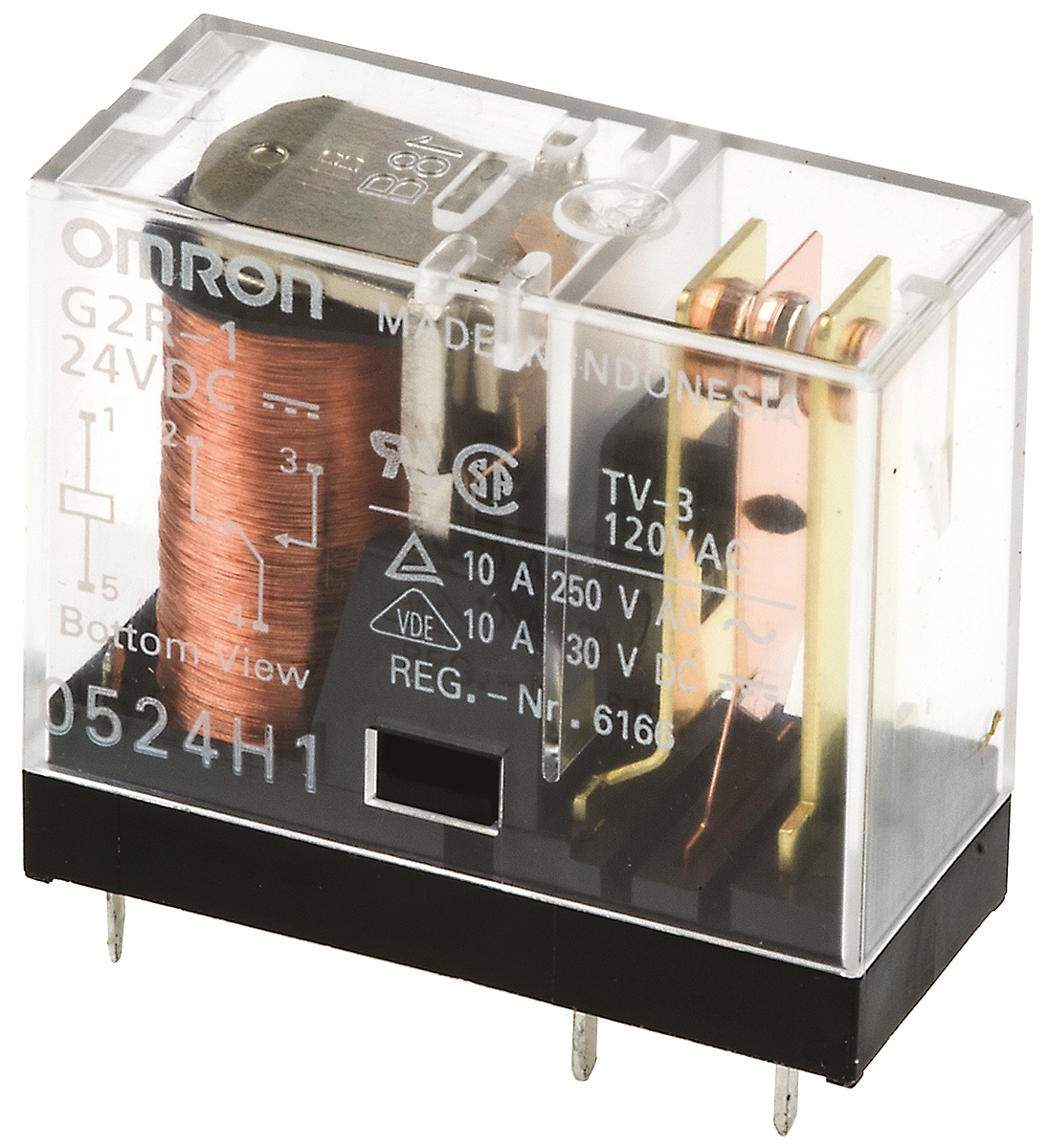 Omron PCB Mount Power Relay, 24V dc Coil, 10A Switching Current, SPDT
