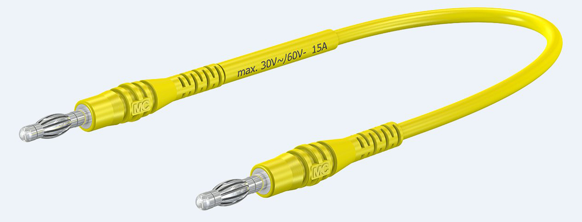 Staubli, 15A, 30 V ac, 60V dc, Yellow, 1m Lead Length
