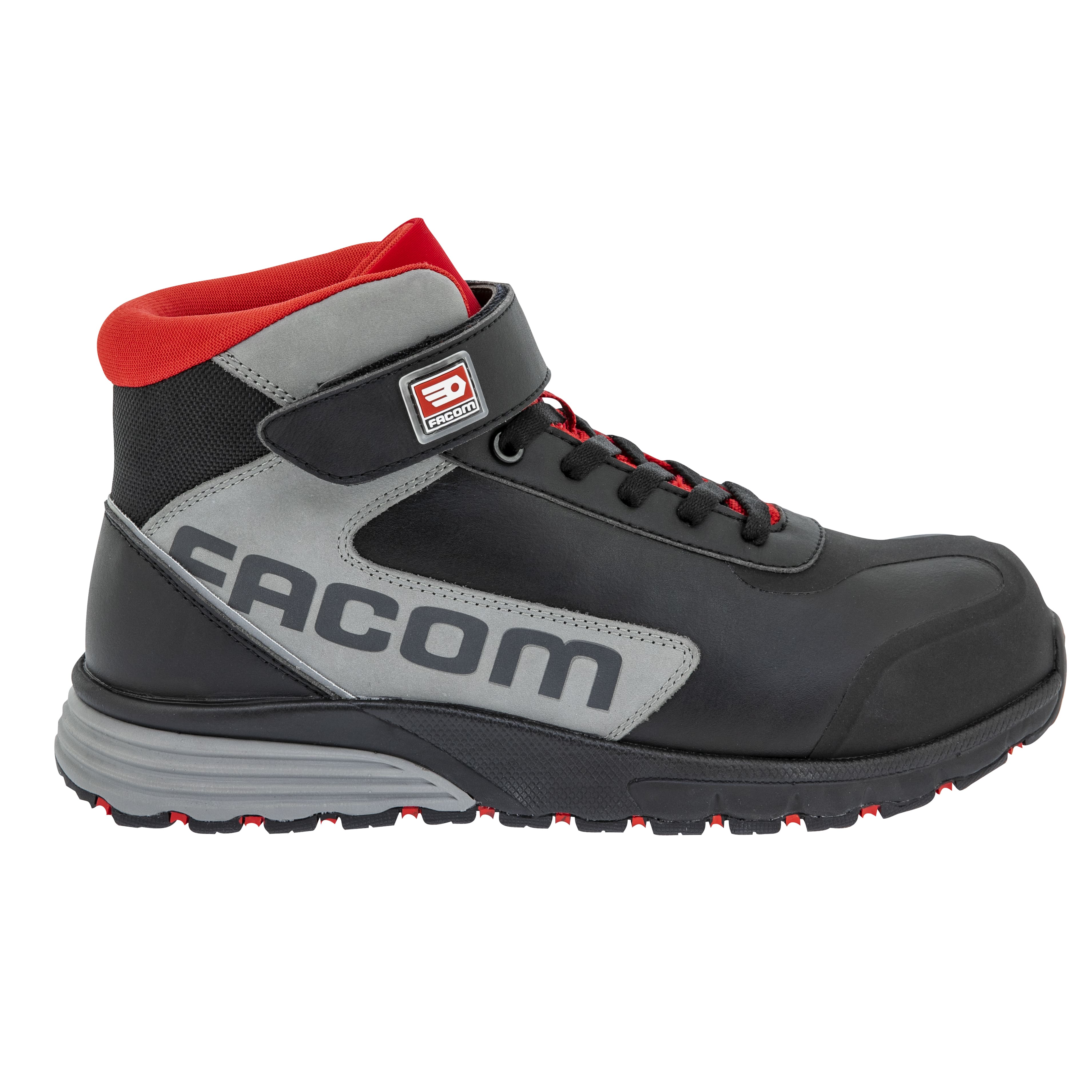 Parade Shikan Unisex Black, Grey, Red Composite Safety Shoes, UK 2, EU 35