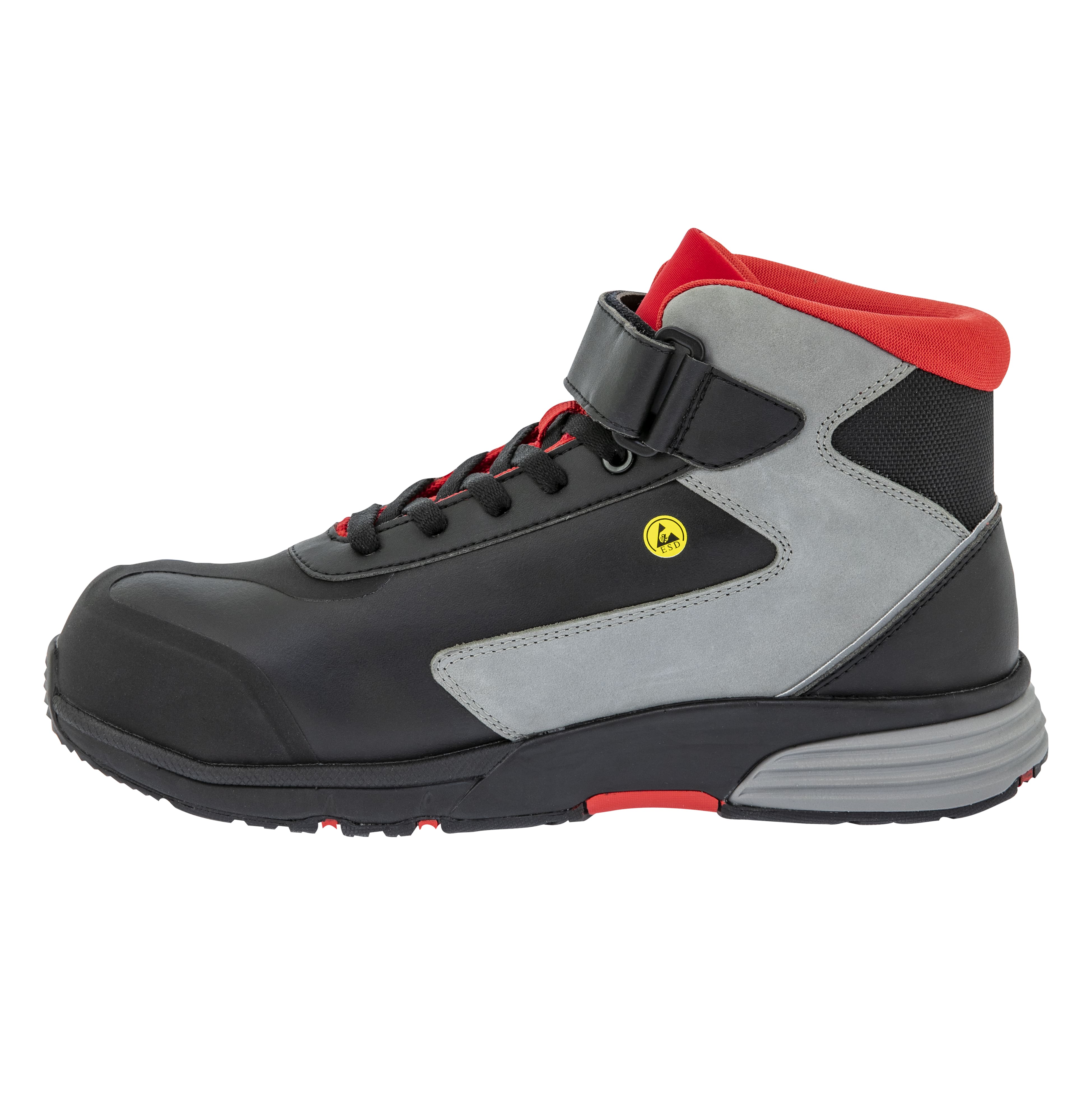 07shikan2834pt35 Parade Shikan Unisex Black, Grey, Red Composite Safety Shoes, UK 2, EU 35