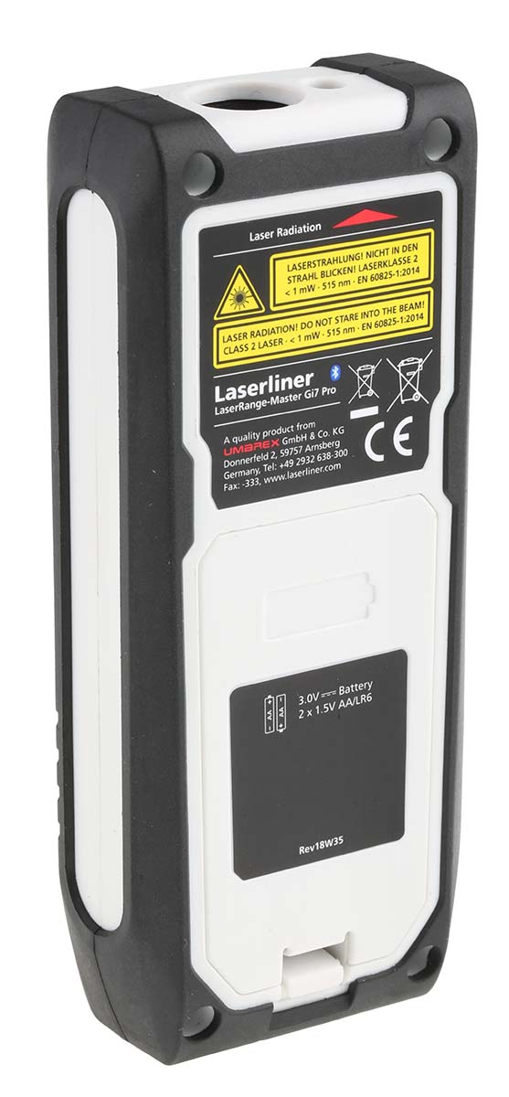 080837a Laserliner Gi7 Laser Measure, 0.05/70 μm Range, ±2 mm Accuracy