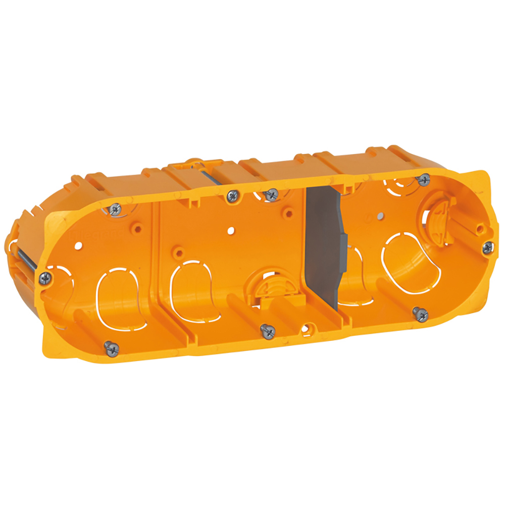 Legrand 0800 Yellow Yellow Plastic Back Box, IP20, Flush Mount, 3 Gangs 72.8mm 40 mm