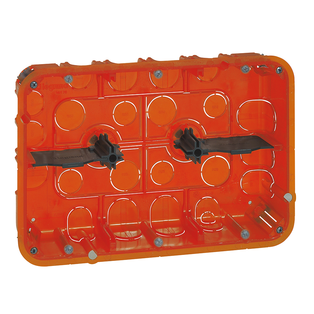 Legrand 080126 Orange Matt Plastic Back Box, IP20, Wall Mount, 2 Gangs 154mm 50 mm
