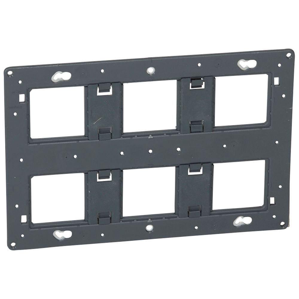 Legrand 80266 Grey Matt Metal Back Box, IP20, Flush Mount, 6 Gangs 8 mm 6.2mm 2 mm