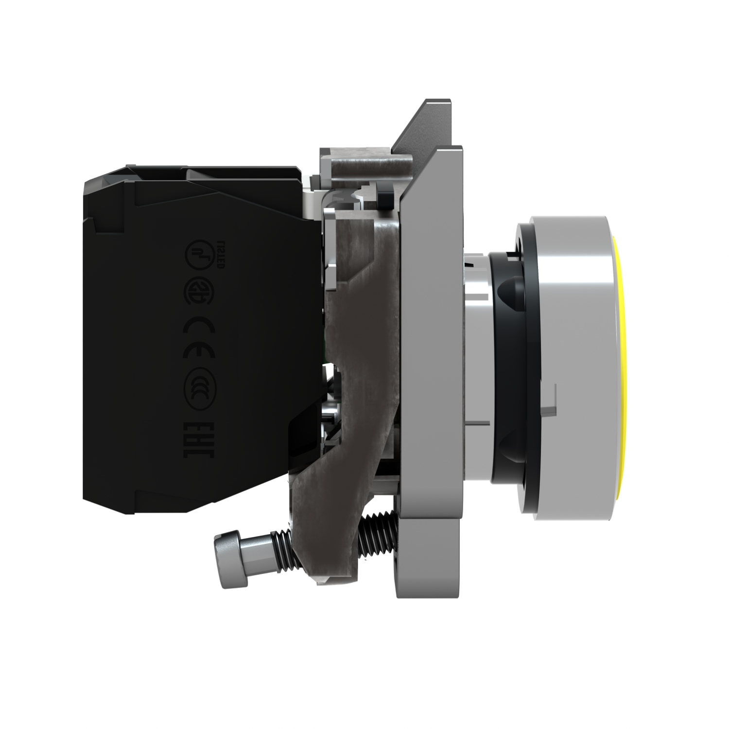 Schneider Electric Harmony XB4 Yellow Push Button NO Spring Return