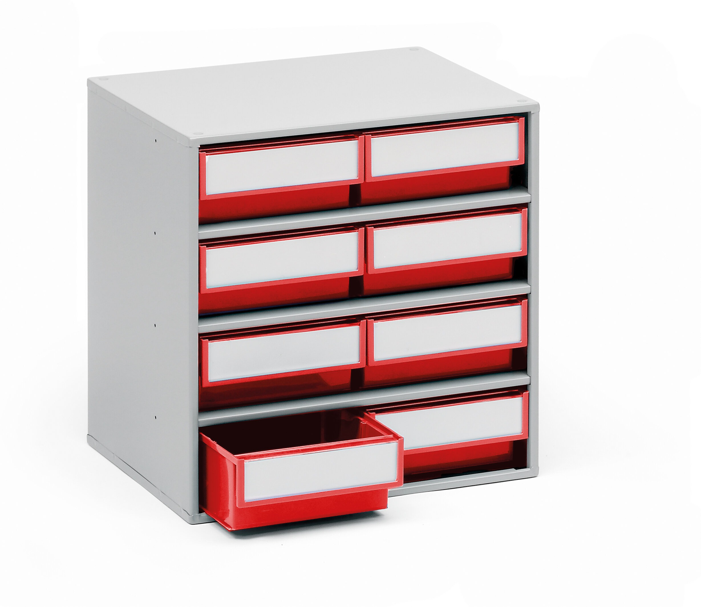 Treston Drawer Storage Unit 8, Plastic, 395 mm x 400mm x 300 mm, Red