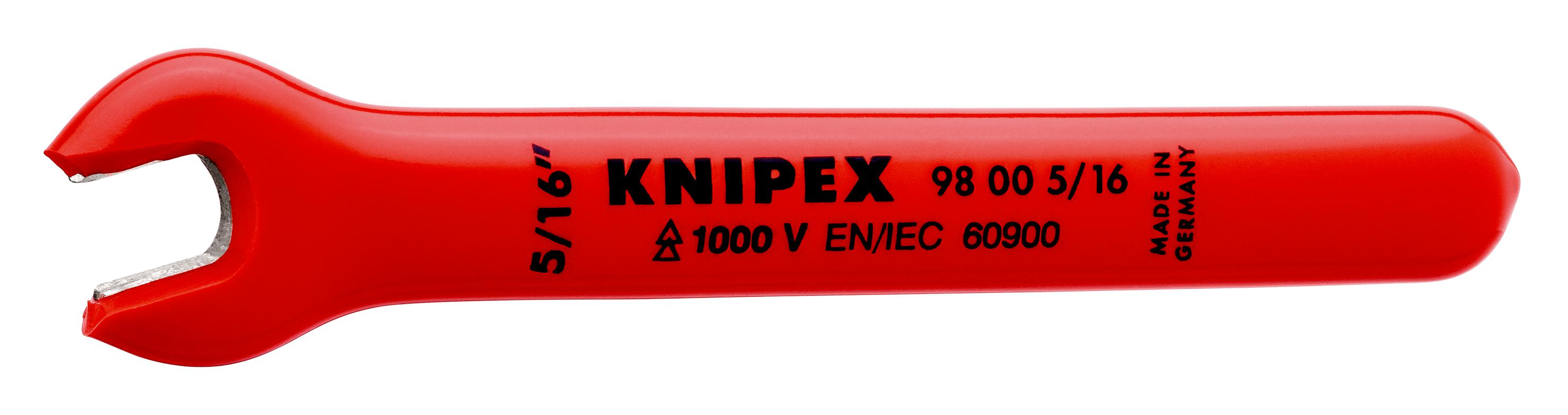 Knipex Open-end Wrench, 5/16in, Imperial, 108 mm Overall, VDE/1000V