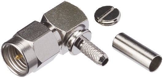Yuetsu Cable Male SMA, 50 Ω, Right Angle Body Crimp