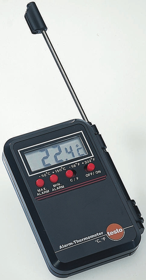 Testo Mini Alarm Probe Digital Thermometer, Penetration Probe, 1 Input(s), 150 °C Max, ±1°C Accuracy - RSCAL