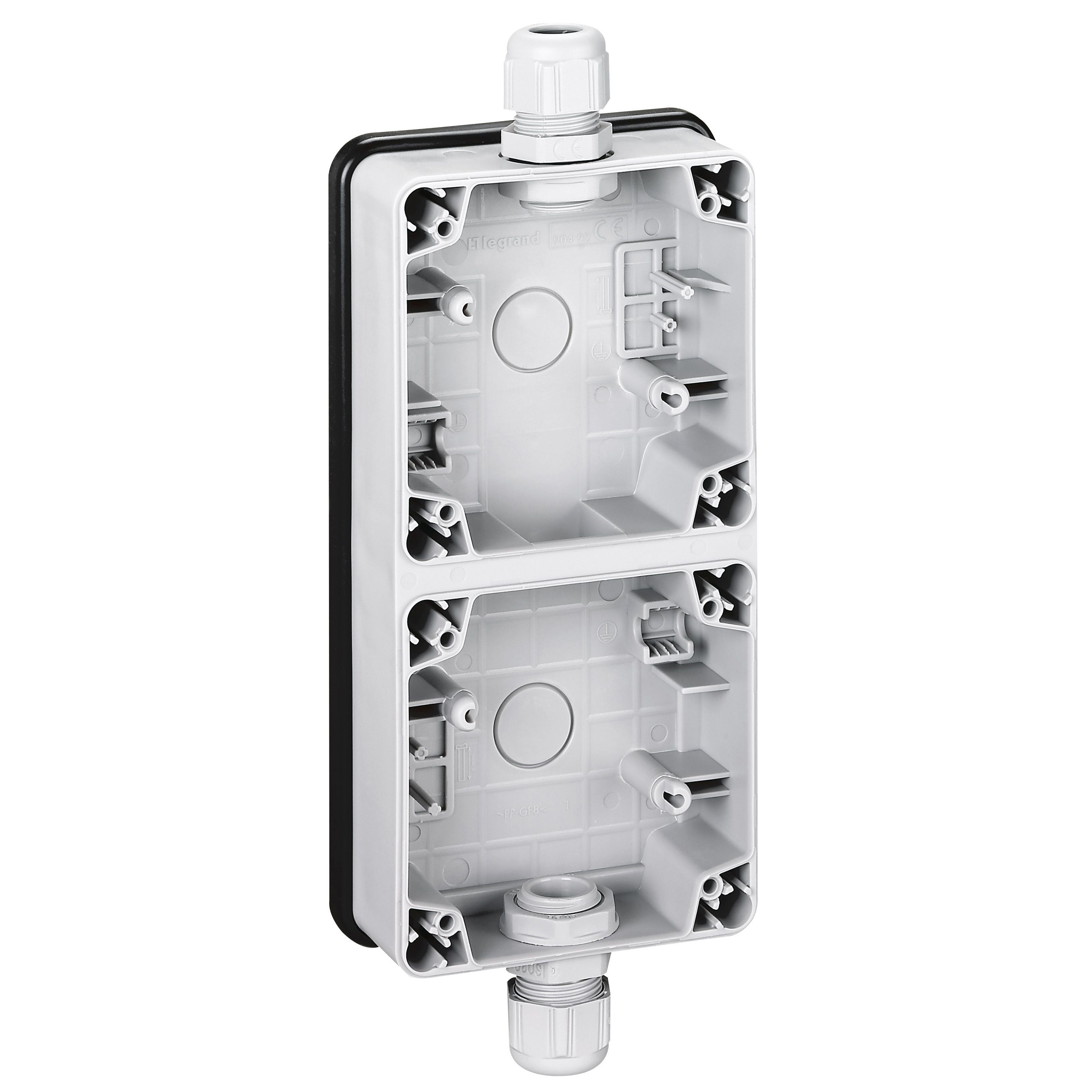 Legrand Grey Grey Thermoplastic Back Box, IP55, 2 Gangs