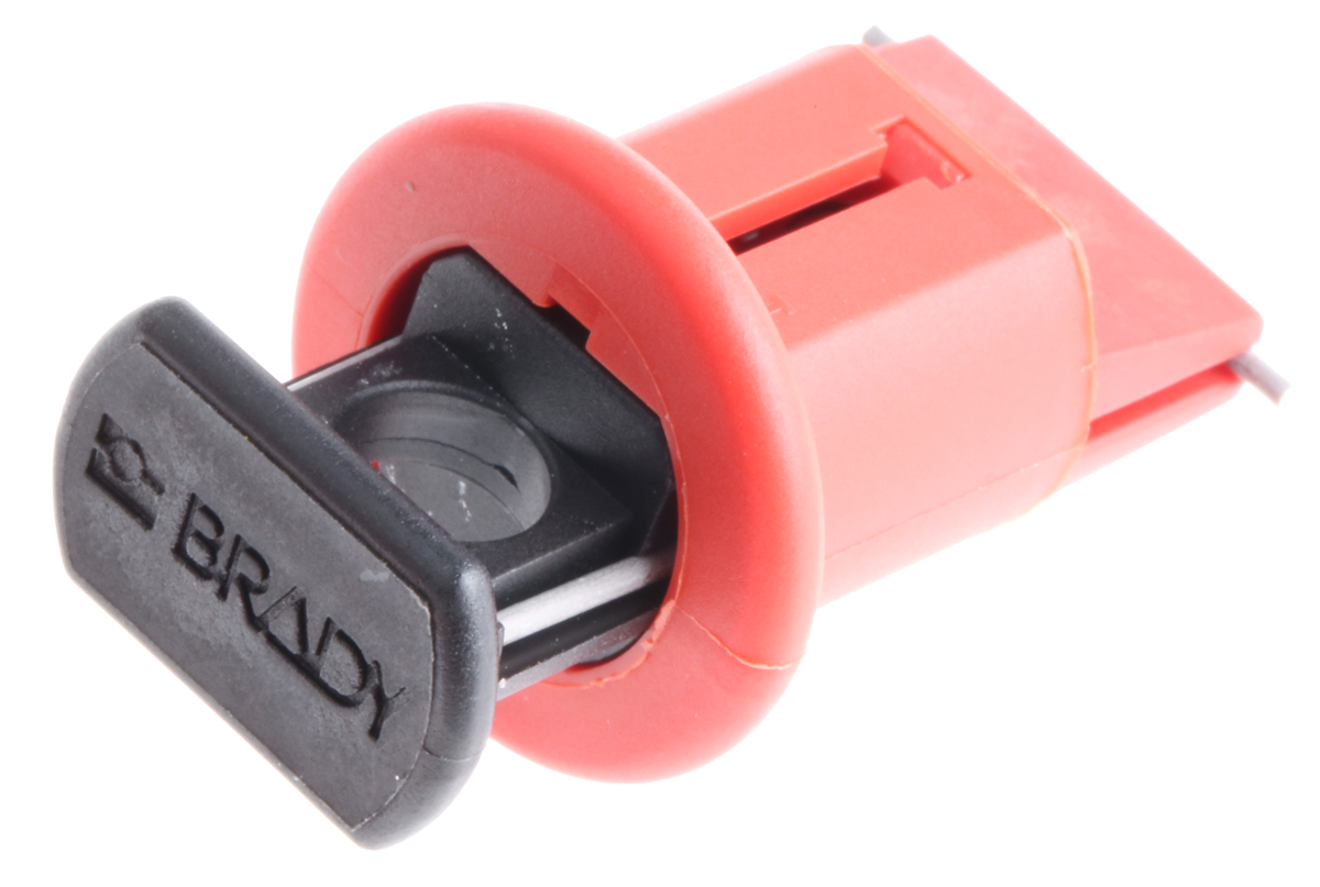 Brady Red 1-Lock Lockout Glass Reinforced Nylon Miniature Circuit Breaker Switch Lockouts, 7.14 mm