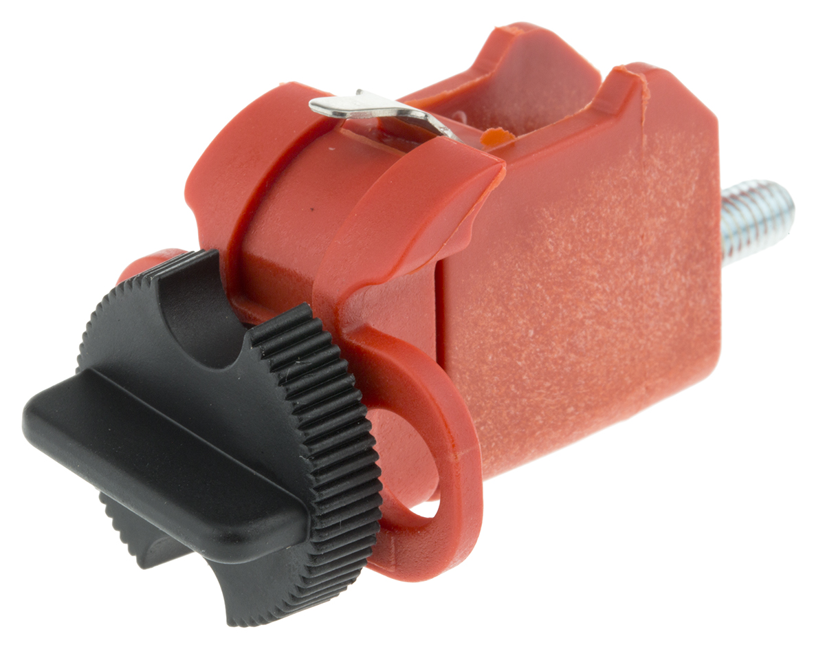 Brady Red 2-Lock Lockout Glass Reinforced Nylon Miniature Circuit Breaker Switch Lockouts, 7.14 mm