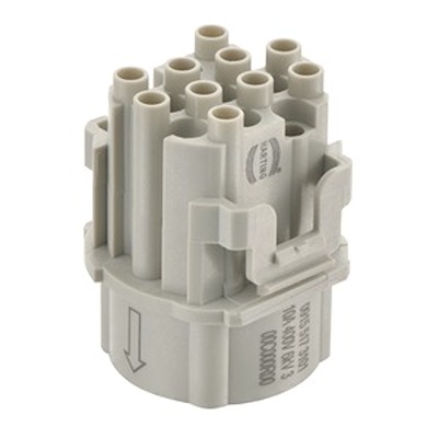 HARTING Female Connector Insert 17 Way for use with Han F+B Connector