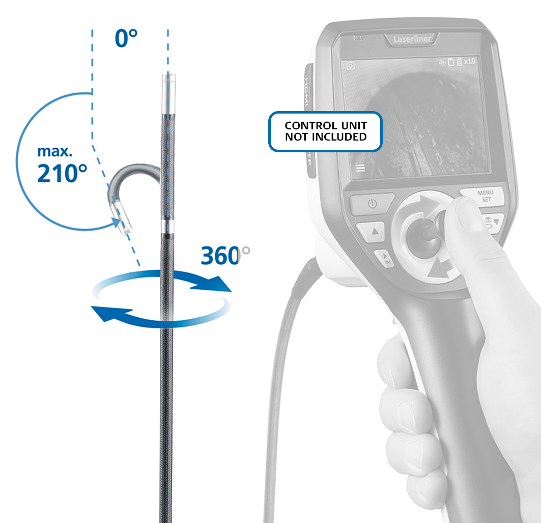 092276a Laserliner 092.276A 6 mm probe Inspection Camera, 2 m Probe Length, 960 x 720 pixel Resolution, LED Illumination