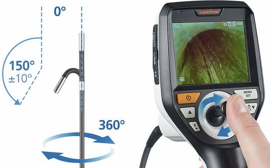 092277a Laserliner 092.277A 3.9 mm probe Videoscope Kit, 1 m Probe Length, 640 x 480 pixel Resolution, LED Illumination