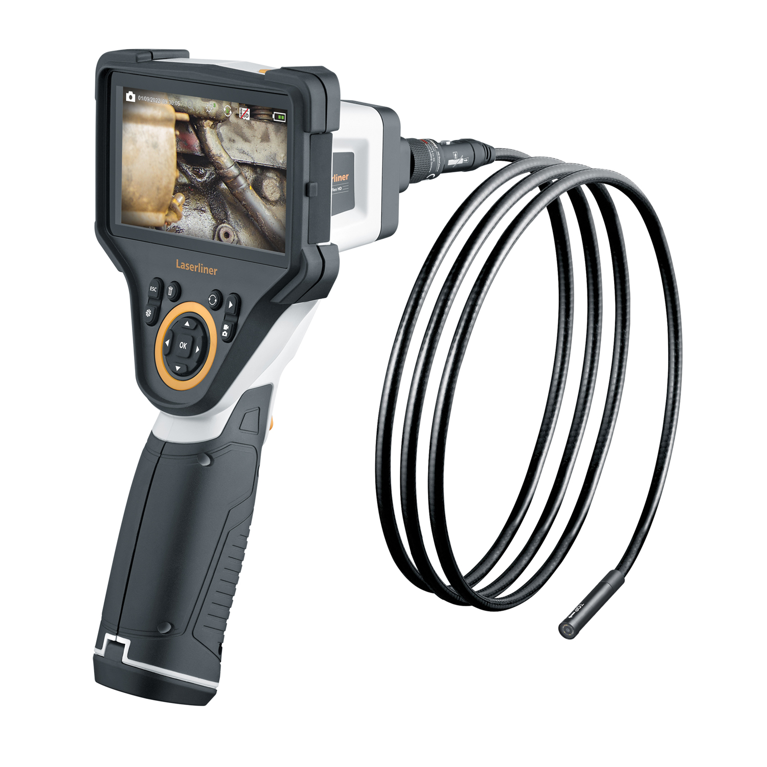 Laserliner 092.283H 5.5 mm probe Inspection Camera, 2 m Probe Length, 1280 x 720 pixel Resolution, LED Illumination