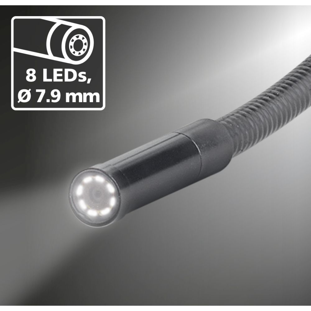 092933a Laserliner 092.933A 7.9 mm probe Inspection Camera Kit, 1.5 m Probe Length, 640 x 480 pixel Resolution, LED Illumination