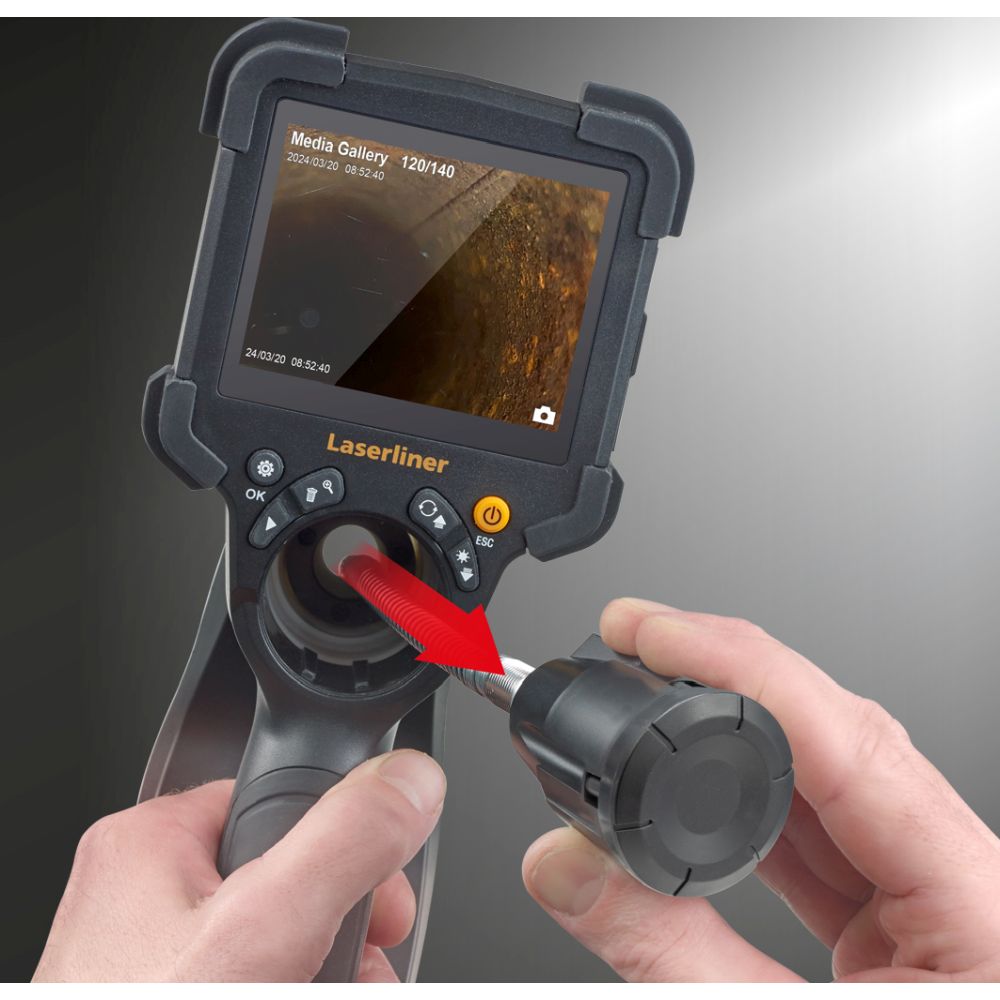 092933a Laserliner 092.933A 7.9 mm probe Inspection Camera Kit, 1.5 m Probe Length, 640 x 480 pixel Resolution, LED Illumination
