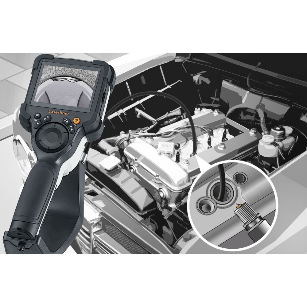 092933a Laserliner 092.933A 7.9 mm probe Inspection Camera Kit, 1.5 m Probe Length, 640 x 480 pixel Resolution, LED Illumination