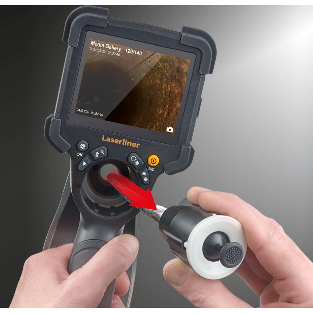 092935a Laserliner 092.935A 9 mm probe Inspection Camera Kit, 1 m Probe Length, 640 x 480 pixel Resolution, LED Illumination