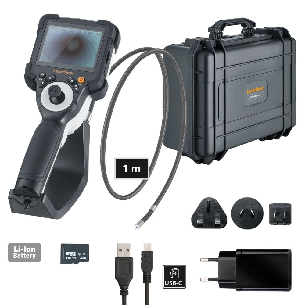 092935a Laserliner 092.935A 9 mm probe Inspection Camera Kit, 1 m Probe Length, 640 x 480 pixel Resolution, LED Illumination