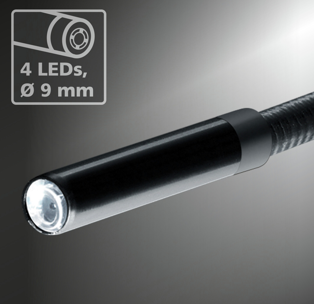 092943a Laserliner 092.943A 9 mm probe Inspection Camera Kit, 5000 mm Probe Length, 640 x 480 pixel Resolution, LED Illumination