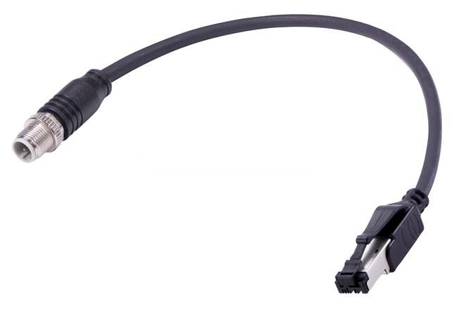 HARTING, 15 m Cable Assembly, Black M12 to Male RJ45 Female Elastomer Sheath, 360° Shielded