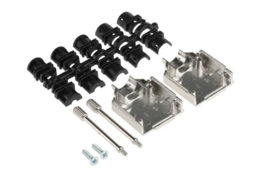 09670090343 HARTING D-Sub Series Metal Straight D-Sub Backshell, 9 Way Strain Relief