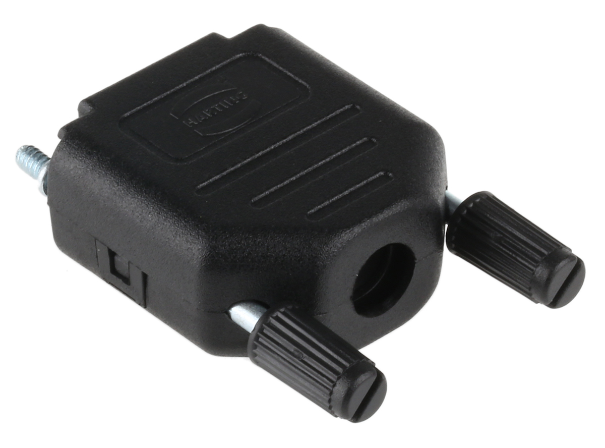 0967009042401 HARTING D-Sub Series Thermoplastic Straight D-Sub Backshell, 9 Way Strain Relief