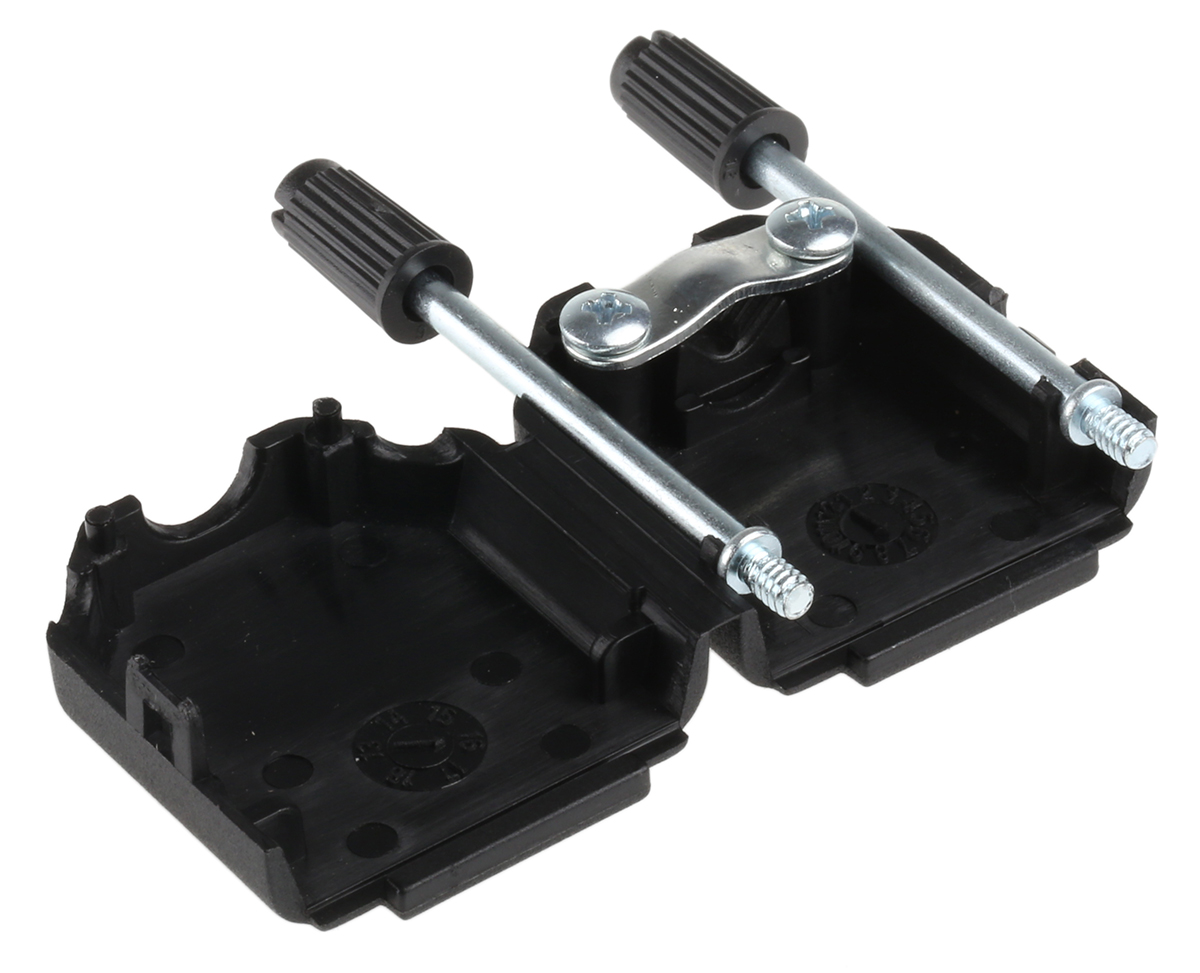 0967009042401 HARTING D-Sub Series Thermoplastic Straight D-Sub Backshell, 9 Way Strain Relief