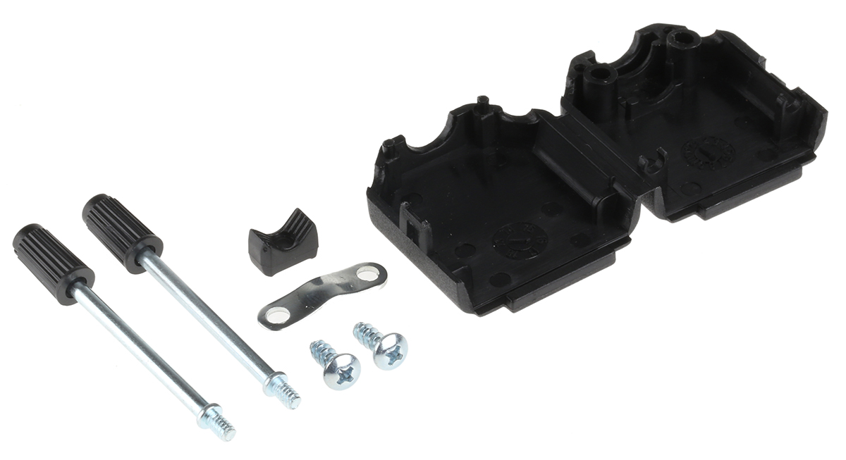 0967009042401 HARTING D-Sub Series Thermoplastic Straight D-Sub Backshell, 9 Way Strain Relief