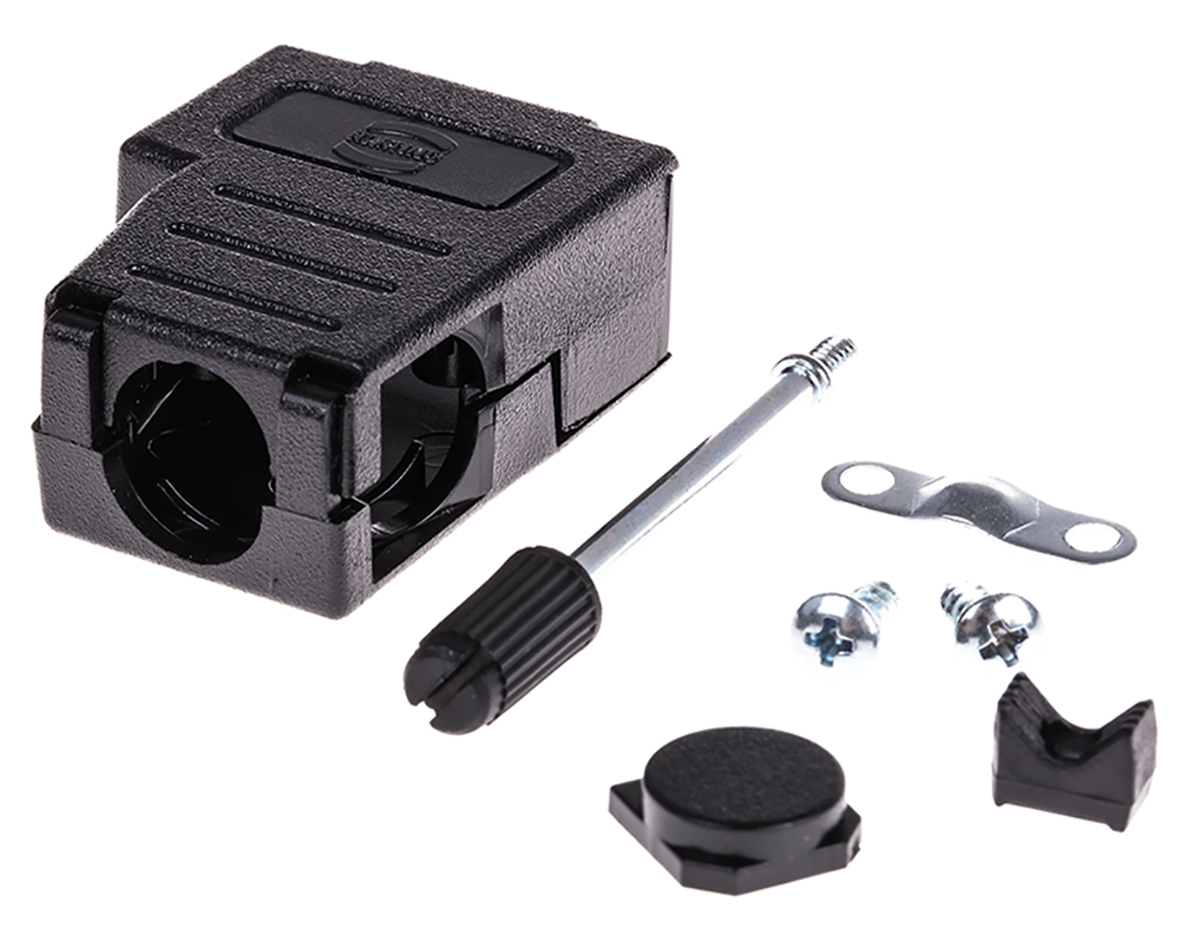 HARTING D-Sub Series Thermoplastic Right Angle D-Sub Backshell, 9 Way Strain Relief