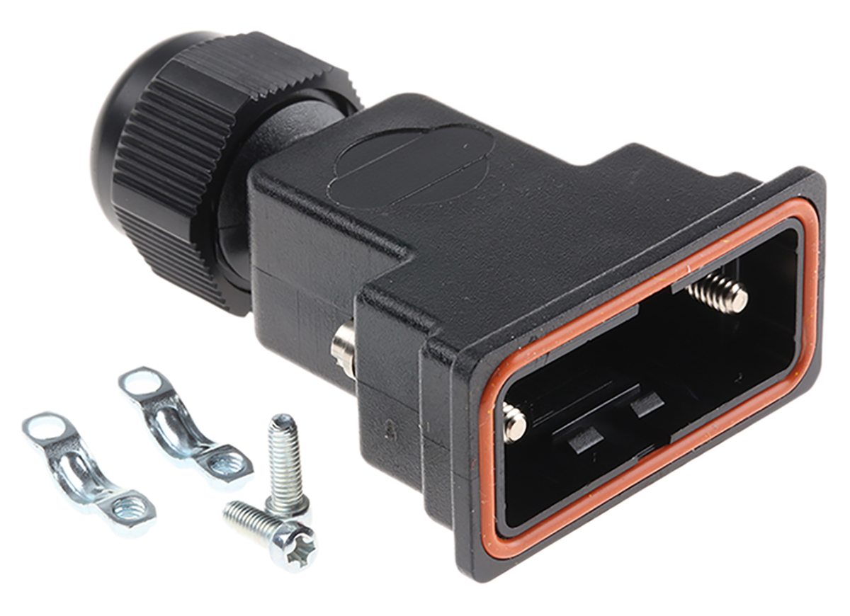 HARTING D-Sub Waterproof Series Polymer Straight D-Sub Backshell, 9 Way Strain Relief